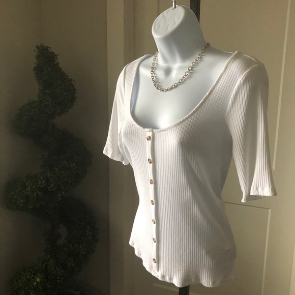 H&M Ribbed White Blouse - Picture 3 of 7